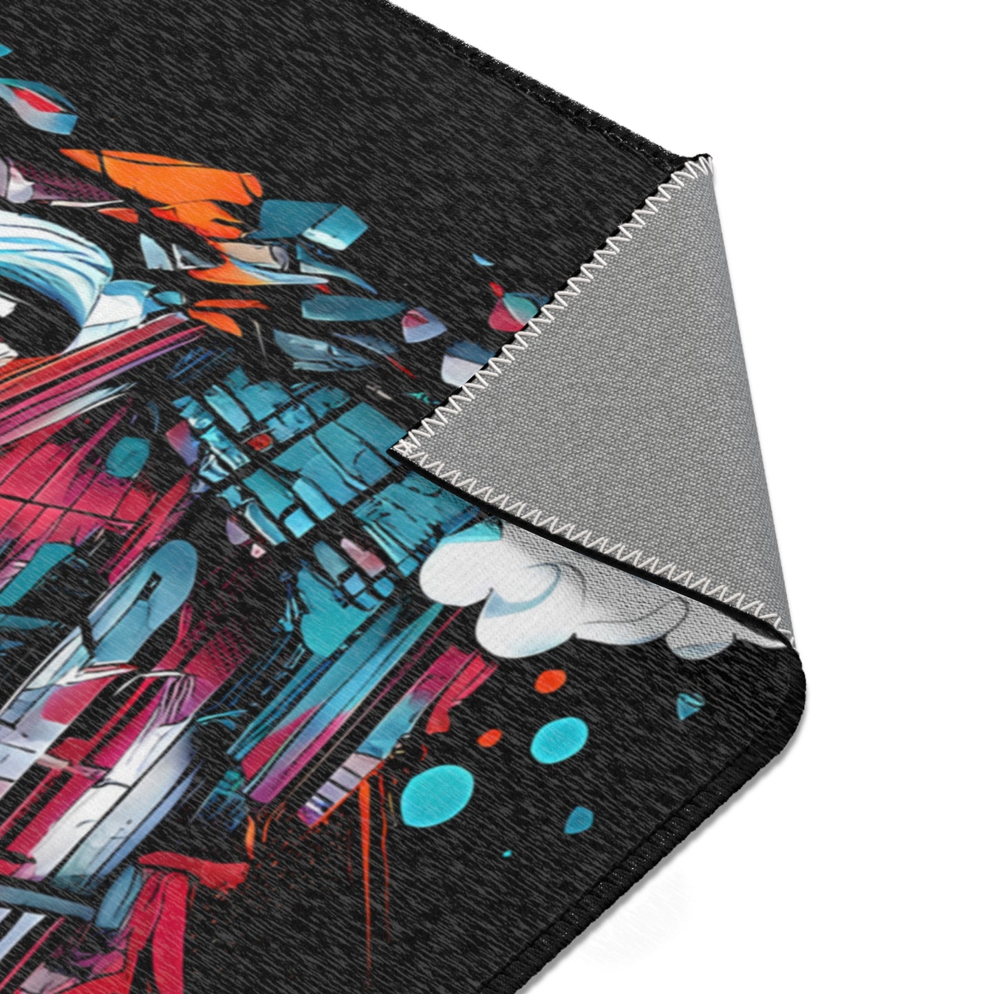 Stormbound Warrior Rug - Anime Action Floor Art Decor