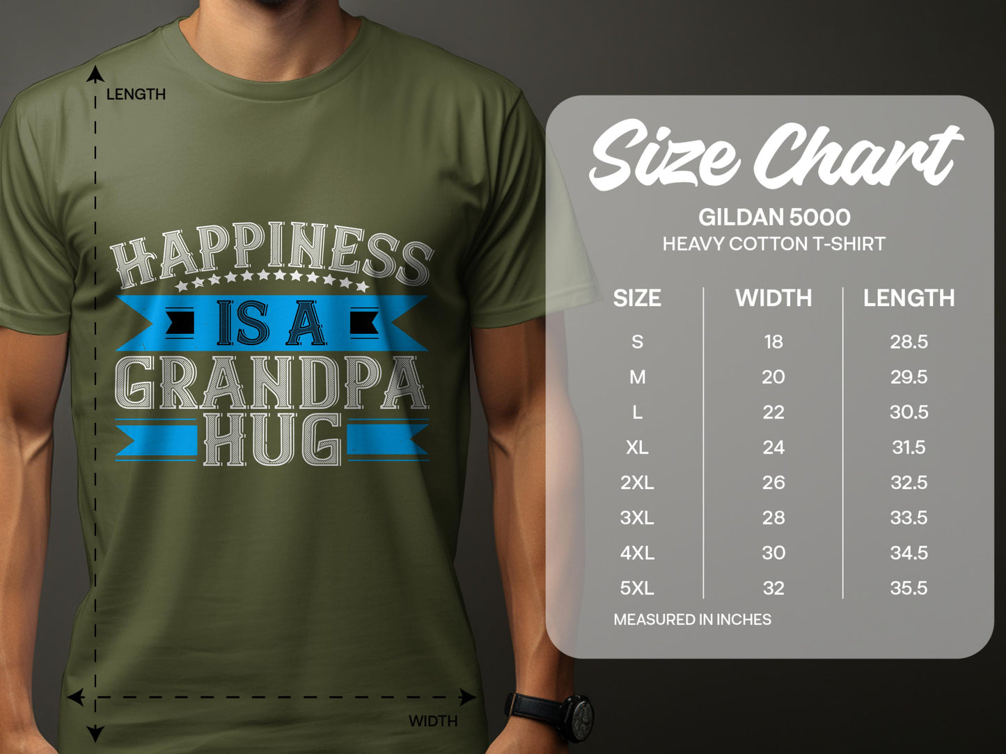 Happiness Is A Grandpa Hug Gildan 5000 T-shirt product