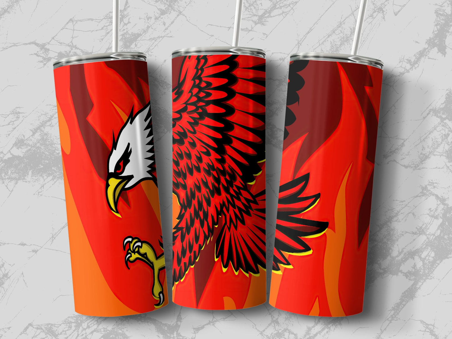 Fierce Eagle Flames Design Tall Tumbler product
