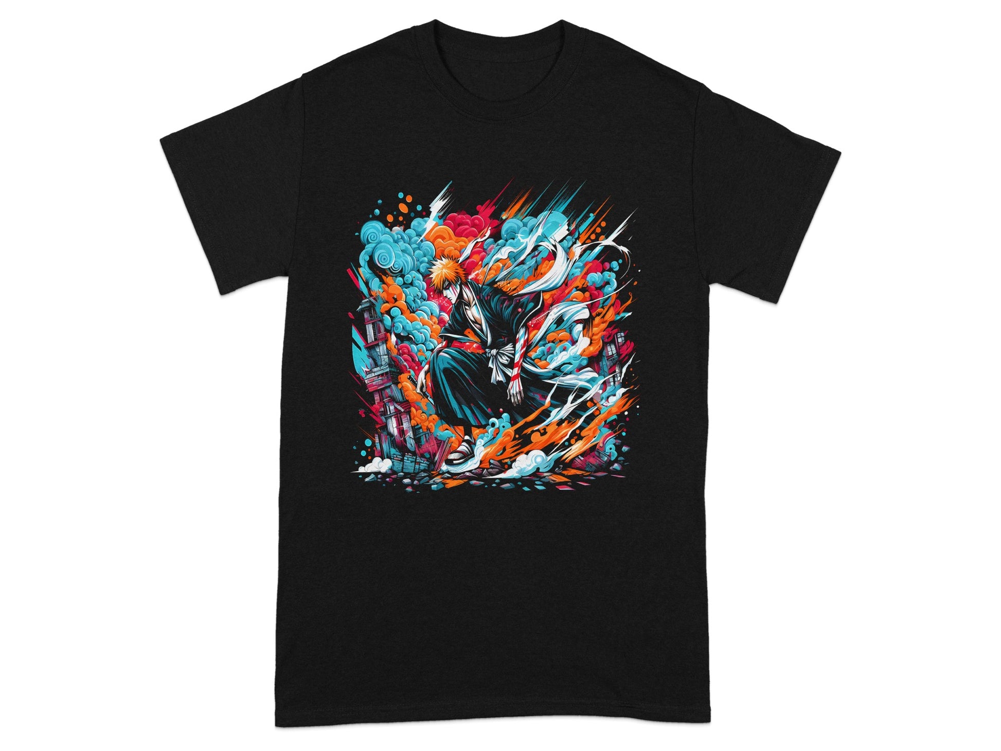 Dynamic Colorful Anime Graphic Art T-Shirt