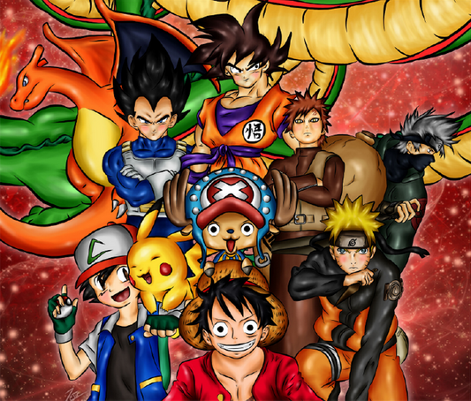 Anime Crossover Poster featuring Iconic Characters product