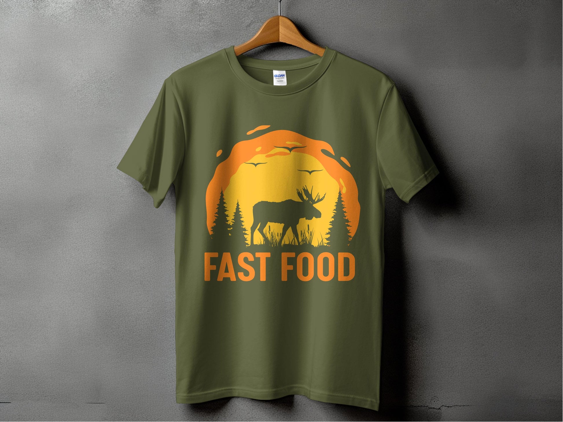 Fast Food Moose Graphic Design T-shirt product type