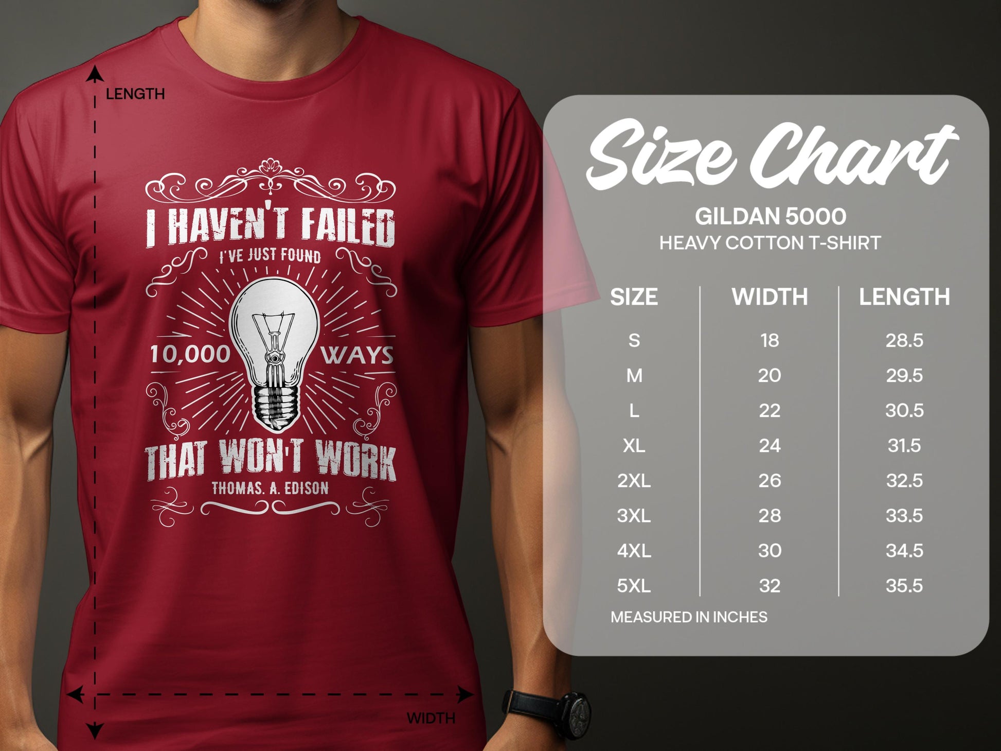 I Haven't Failed 10000 Ways That Won't Work T-Shirt Product
