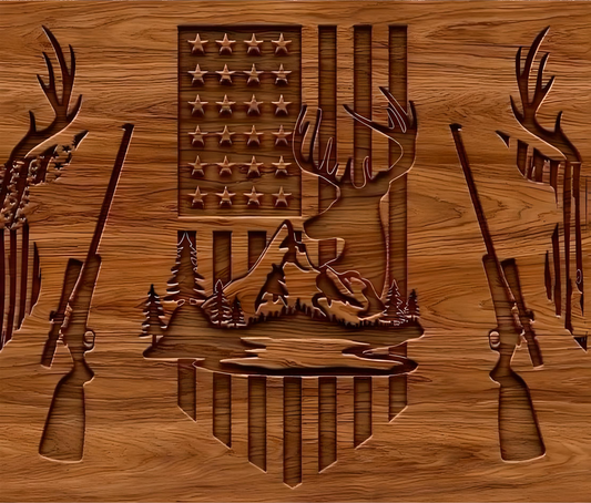 Wildlife American Flag Design Wooden Wall Art product