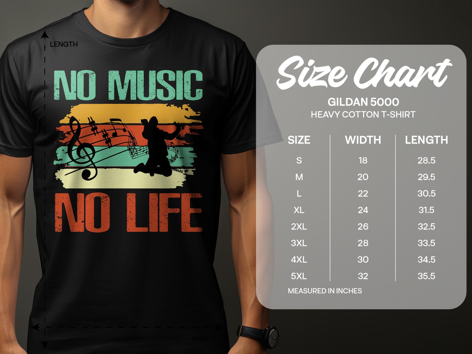 No Music No Life Retro Music Lover T-Shirt product