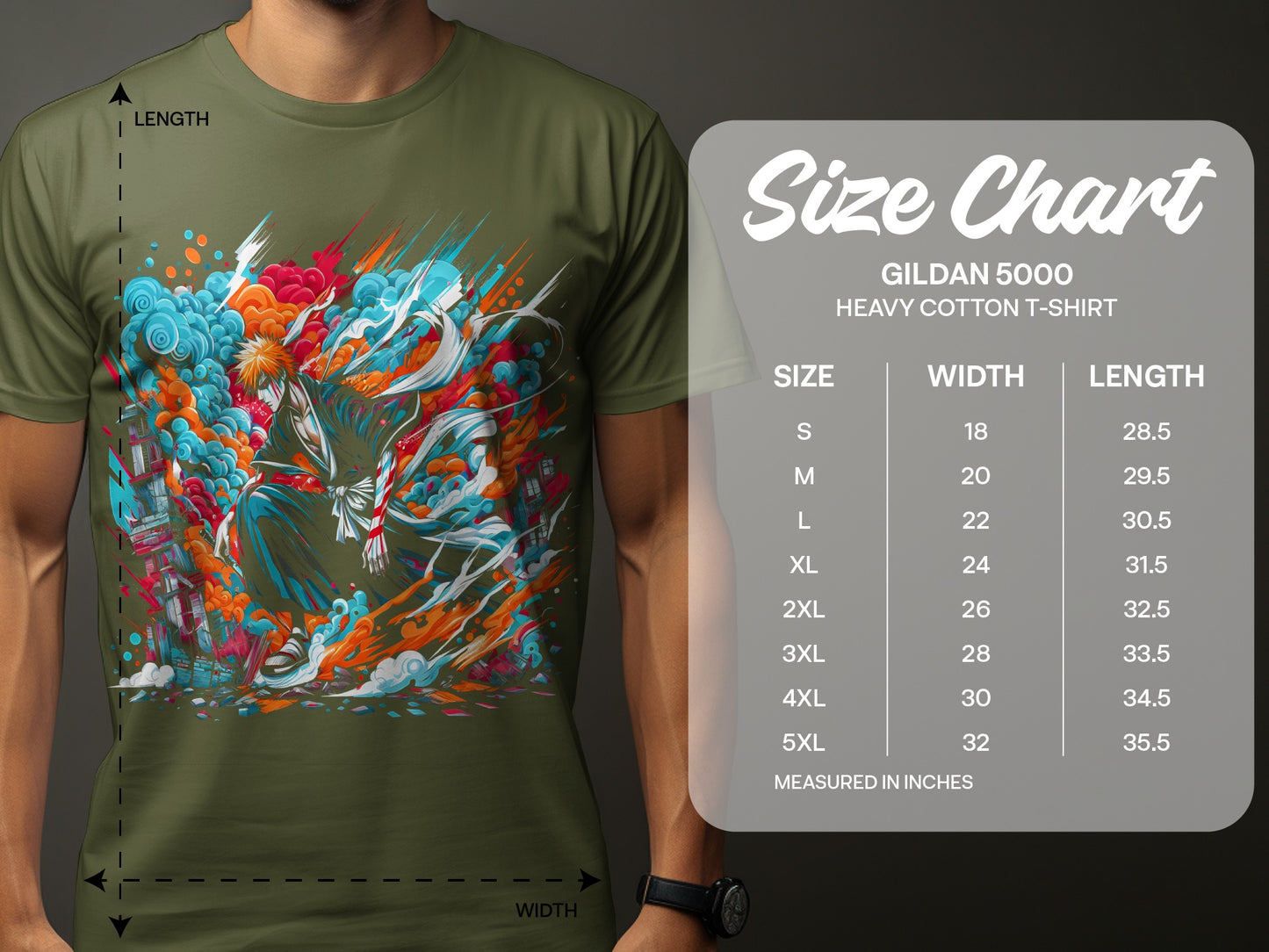 Vibrant Anime Character Graphic Gildan 5000 T-shirt