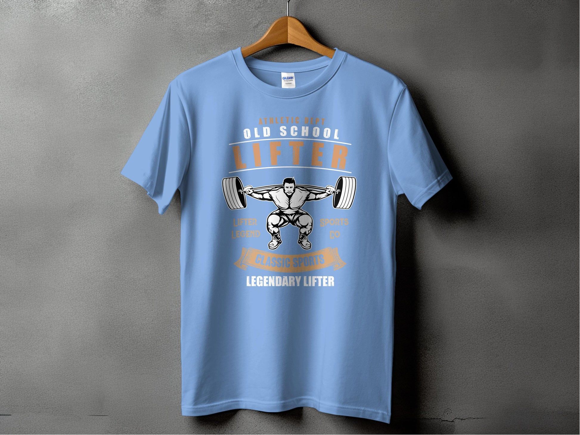 Athletic Blue Old School Weightlifting T-Shirt product