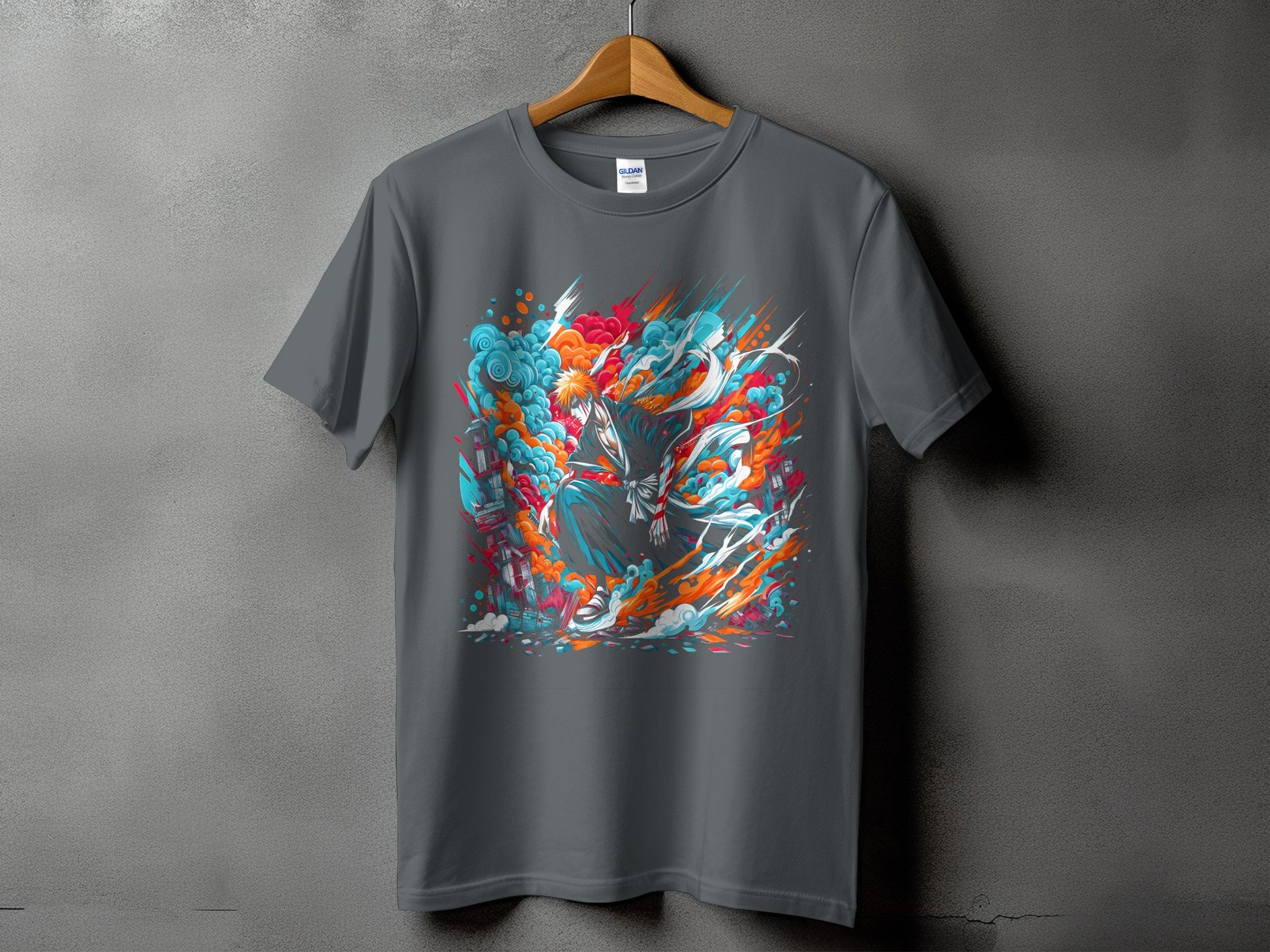 Vibrant Anime Inspired Graphic Short Sleeve T-shirt
