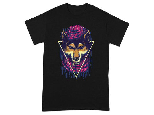 Vibrant Geometric Wolf Art Graphic Design T-shirt product type