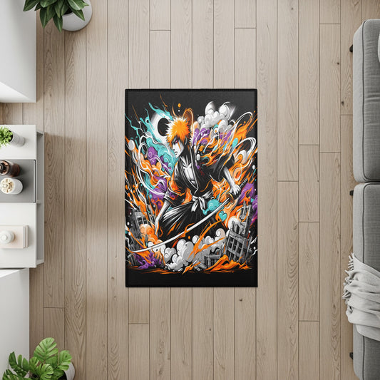 Ichigo Kurosaki Spirit Energy Rug - Bleach Anime Floor Art