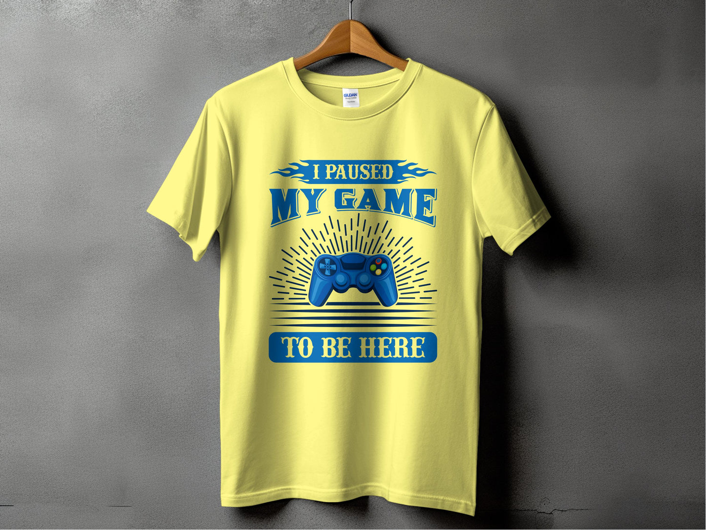 I Paused My Game To Be Here Yellow Graphic T-Shirt product