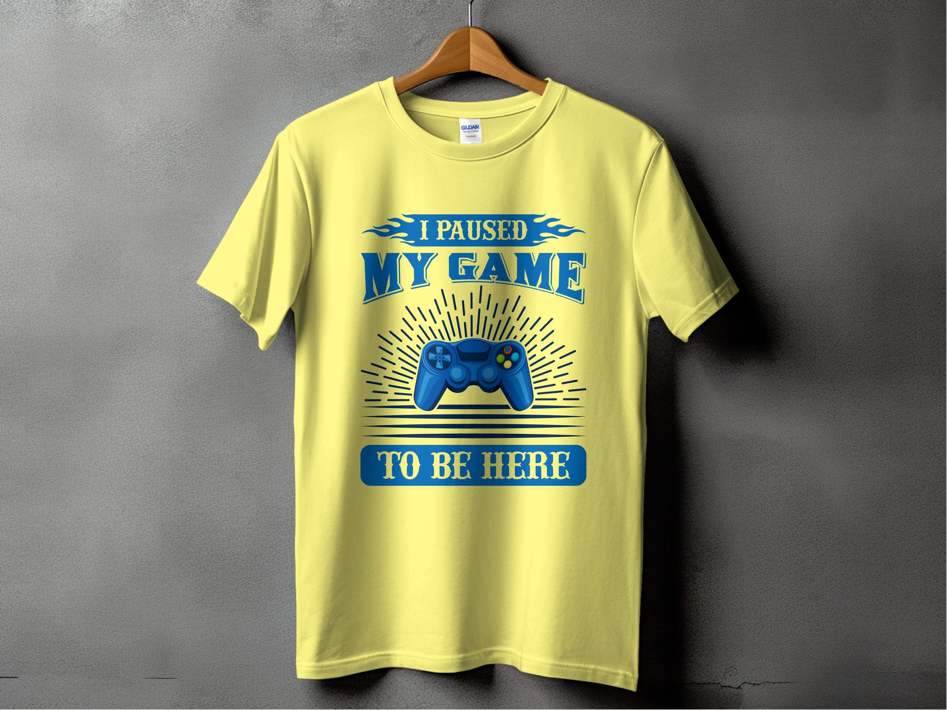 I Paused My Game To Be Here Yellow Graphic T-Shirt product