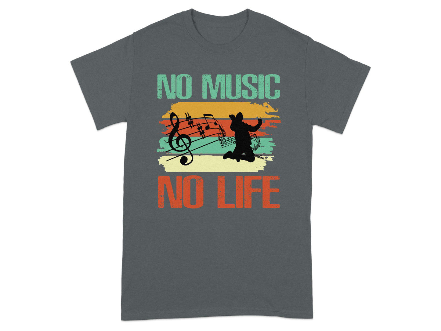 No Music No Life Graphic Print Casual Tee product