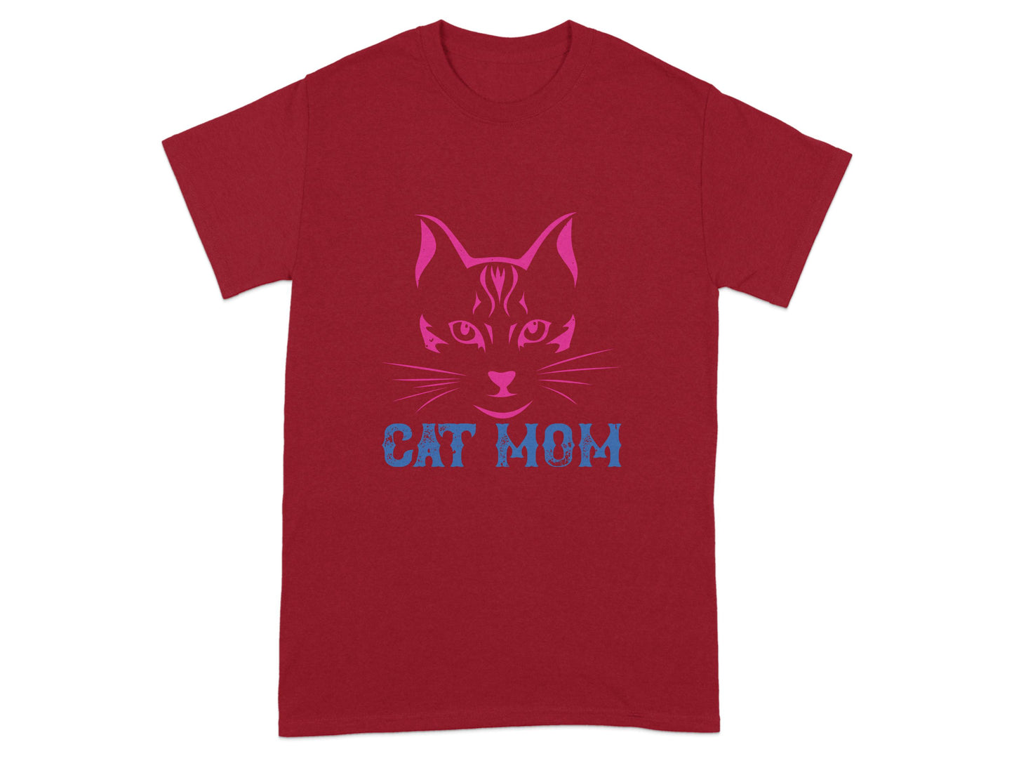 Cat Mom Graphic Print Red T-Shirt product