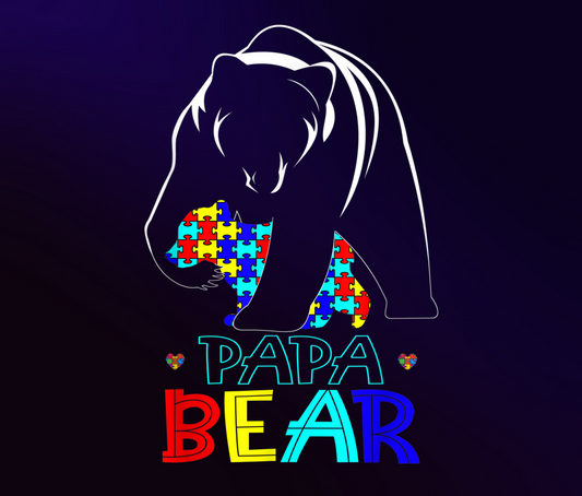 Vibrant Papa Bear Puzzle Design Graphic T-Shirt product type