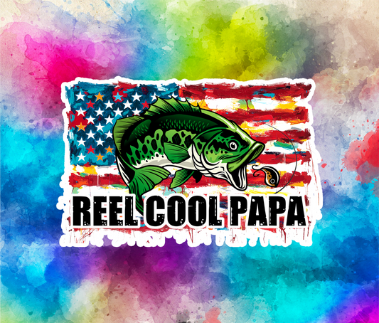 Reel Cool Papa Fishing American Flag Art product