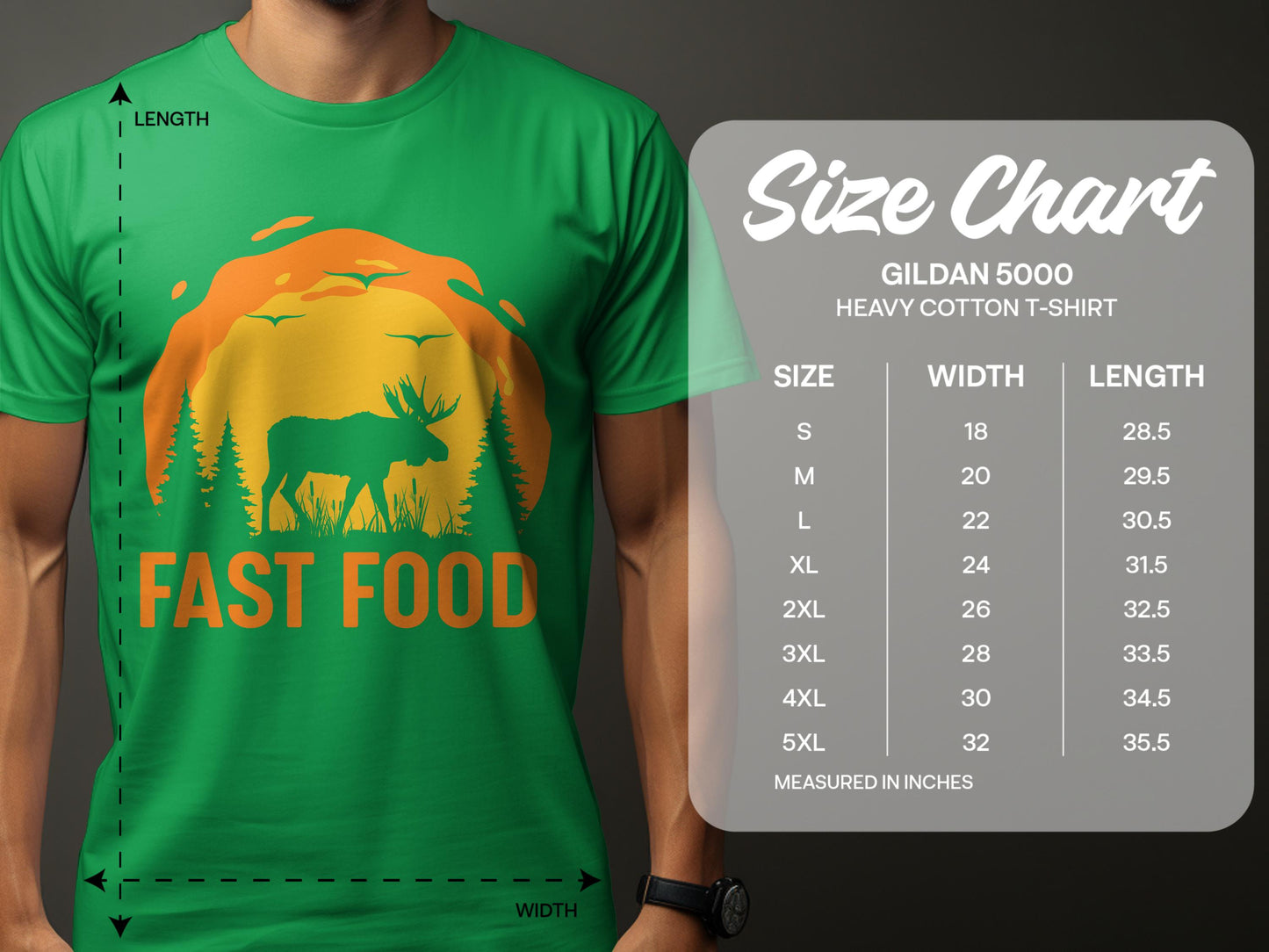 Fast Food Moose Graphic Gildan 5000 T-shirt product
