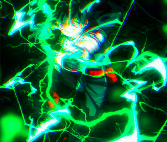 Electrifying superhero anime character art product type