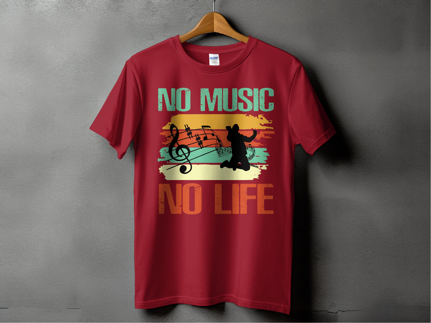 No Music No Life Graphic Red T-shirt product