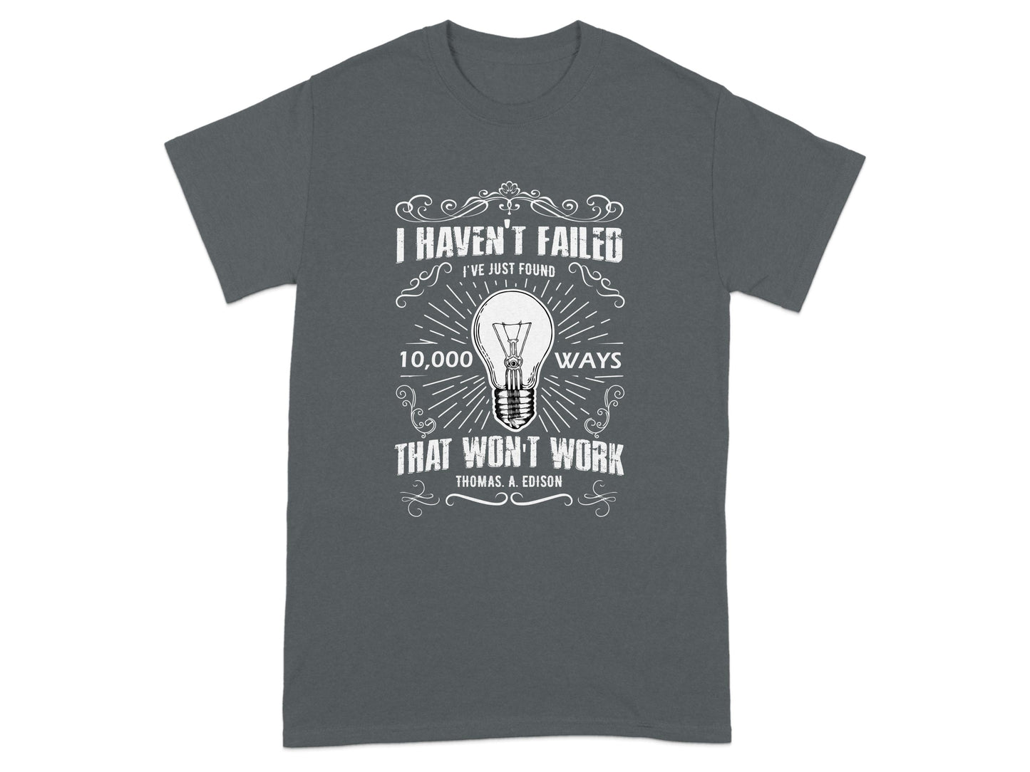Inspirational Thomas Edison Quote Graphic T-shirt product type