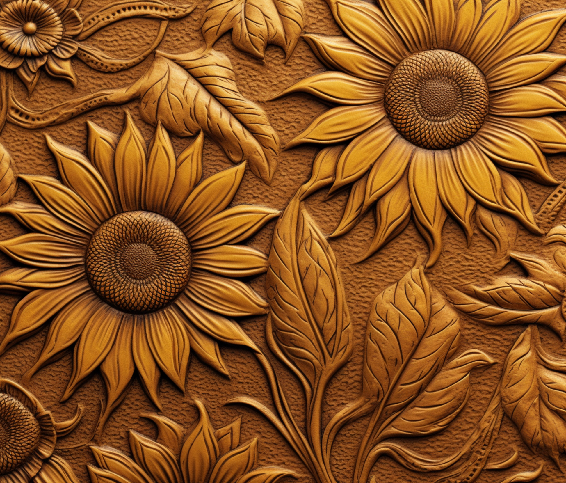 Intricate Sunflower and Leaf Pattern Decor product