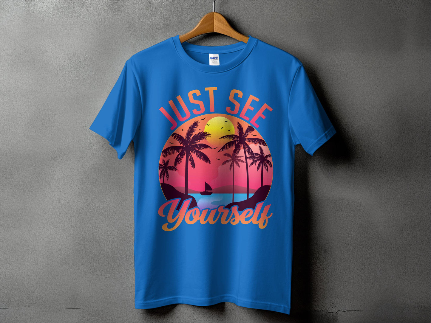 Just See Yourself Sunset Palm Trees Graphic product type