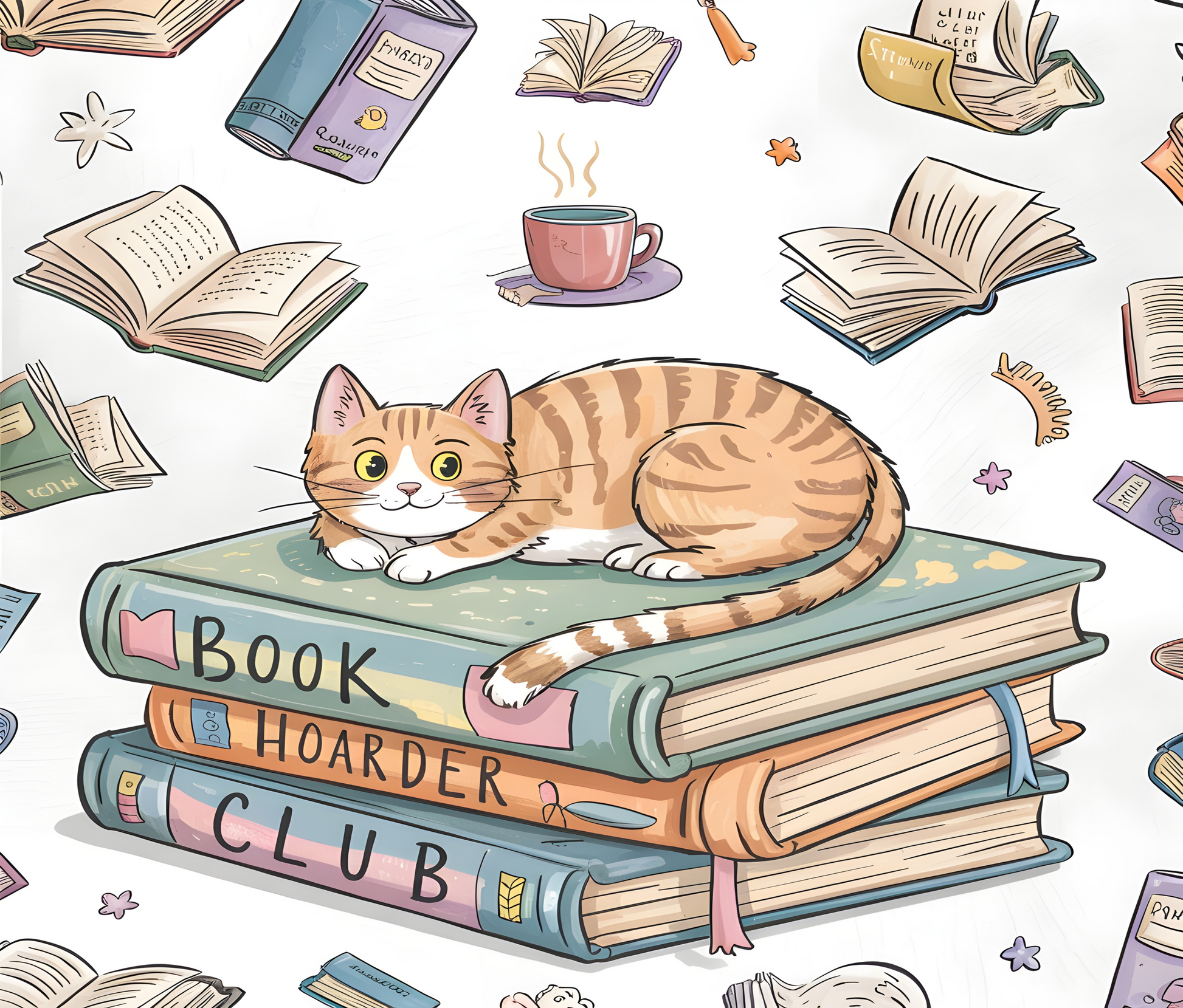 Book Hoarder Club Cat Illustration product