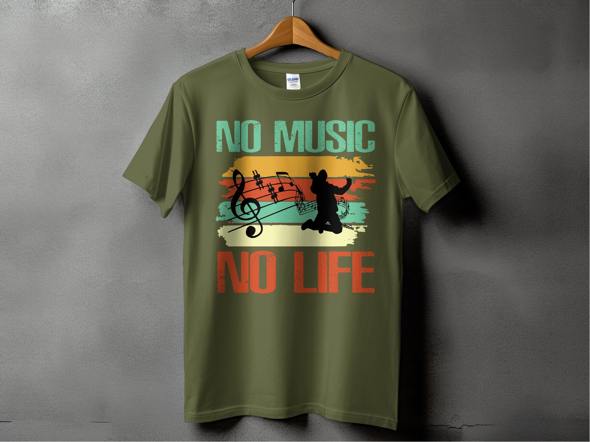 No Music No Life Inspirational Graphic T-Shirt product type