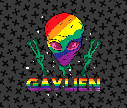 Colorful Gaylien Alien Holding Peace Signs product type