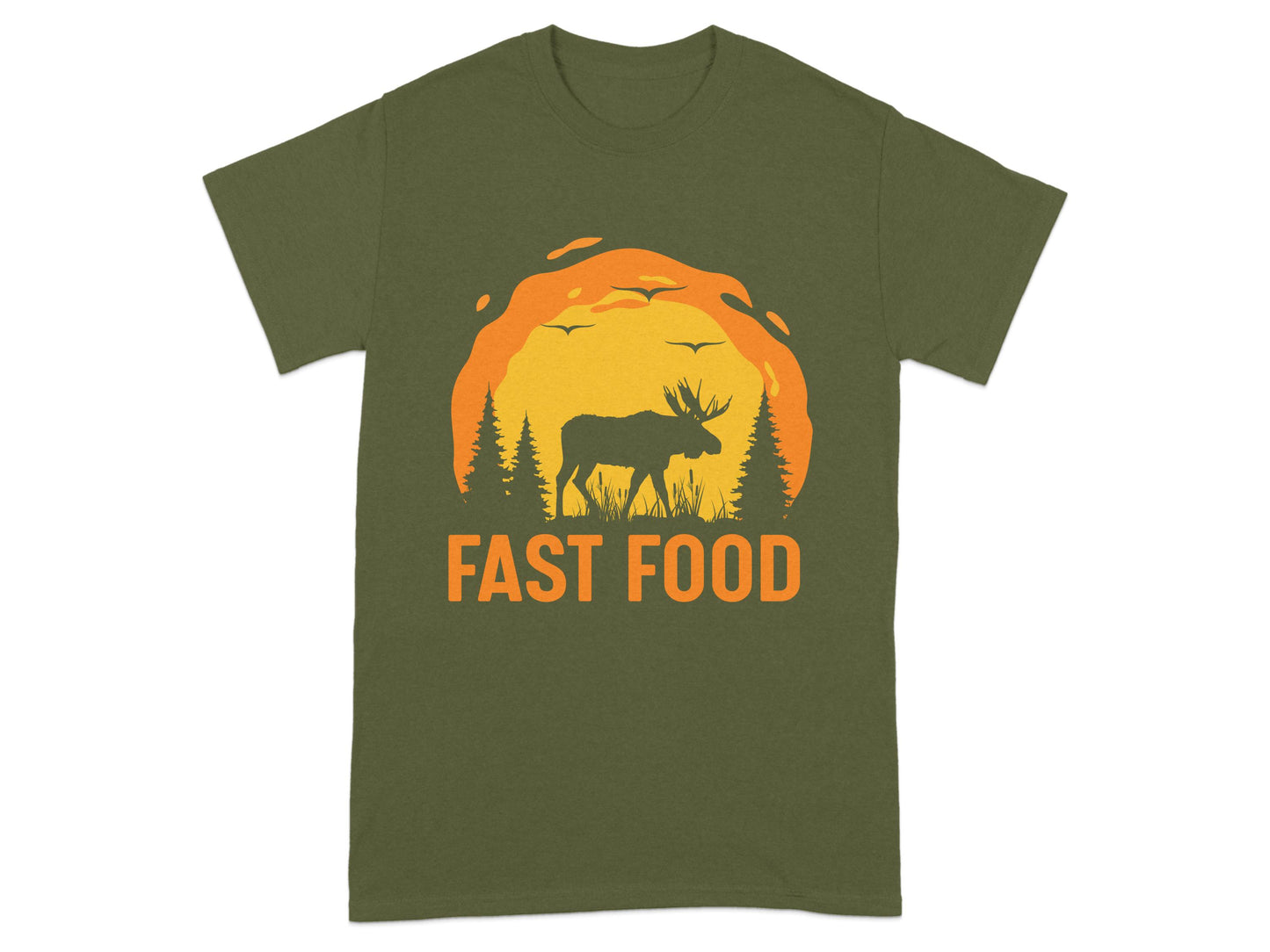 Outdoor Wilderness Moose Fast Food T-Shirt product