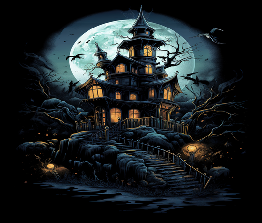 Haunted House with Full Moon Halloween product type