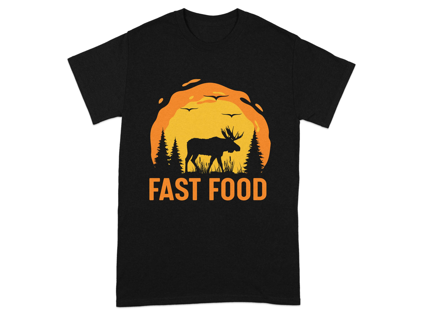 Fast Food Moose Sunset Graphic T-shirt product