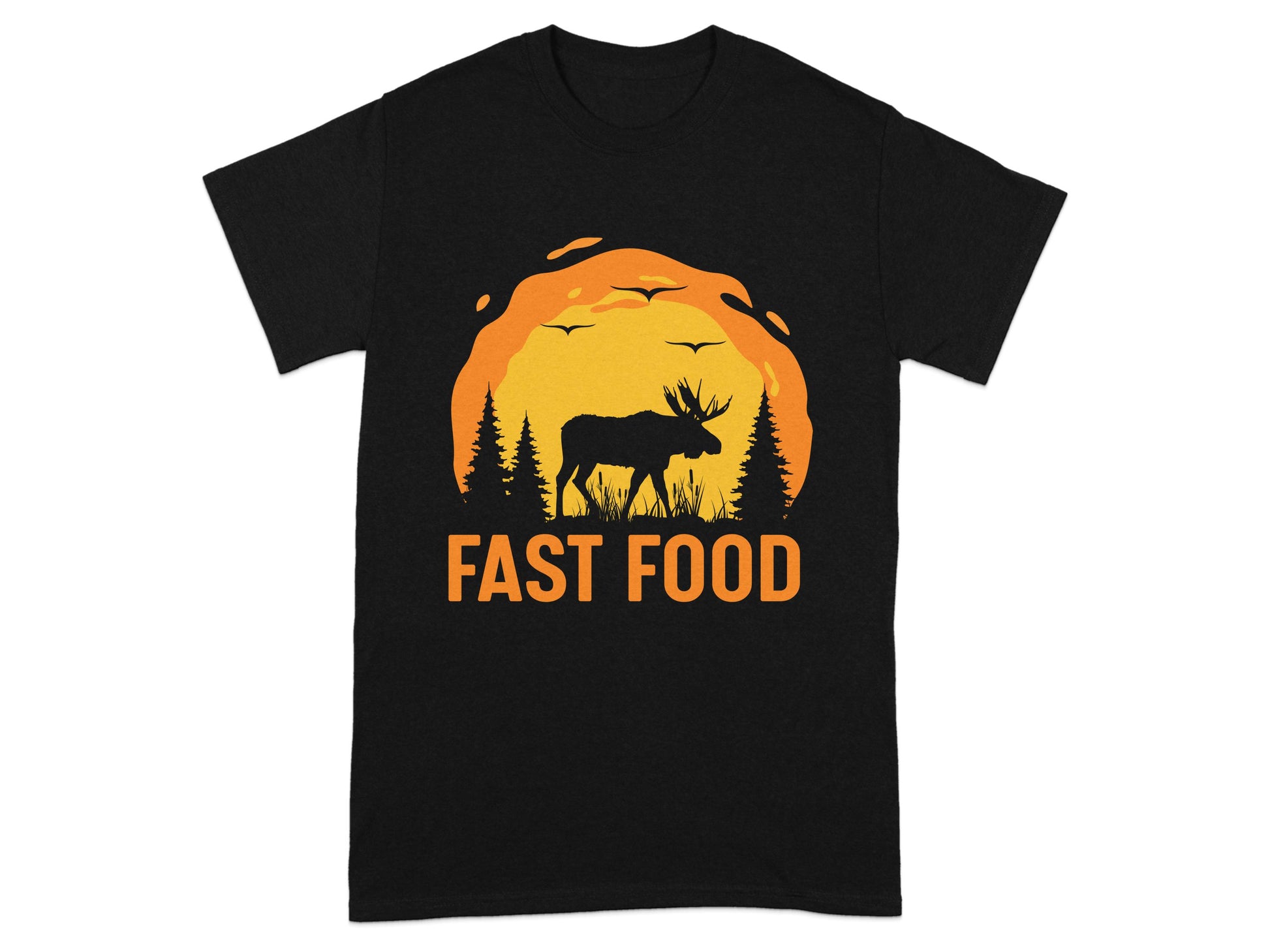 Fast Food Moose Sunset Graphic T-shirt product