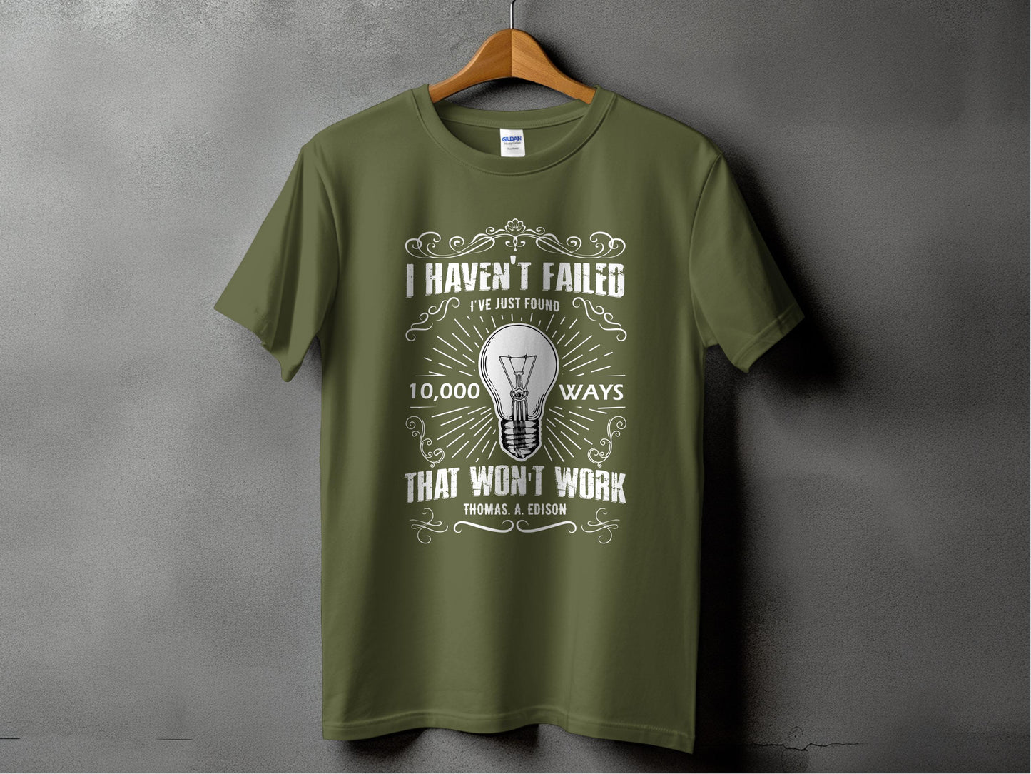 I Haven't Failed Lightbulb Motivational Design T-Shirt product type