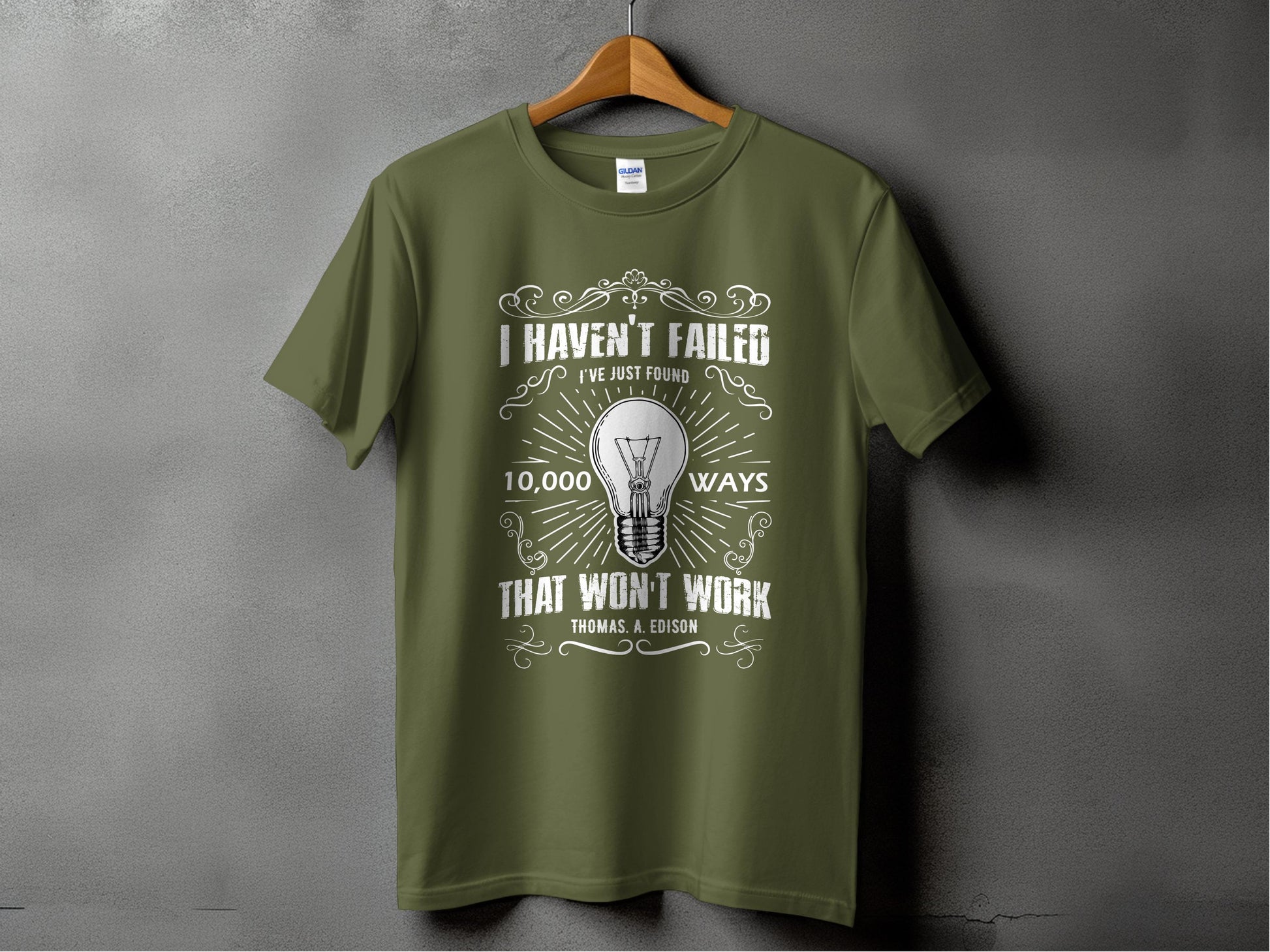 I Haven't Failed Lightbulb Motivational Design T-Shirt product type