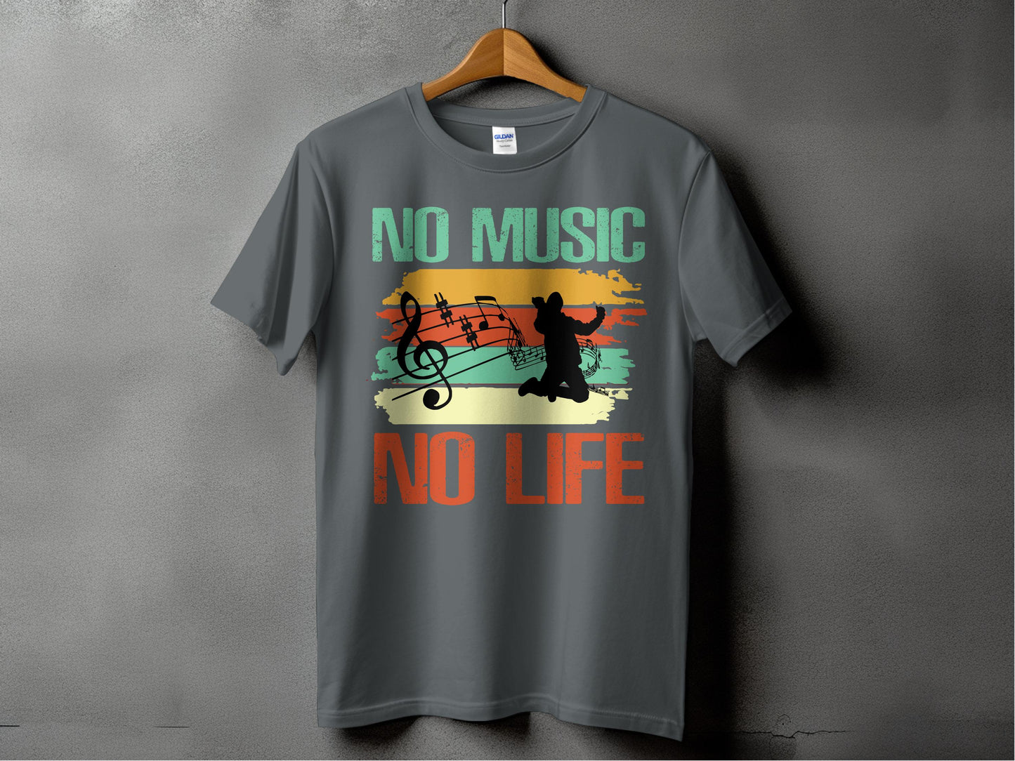 No Music No Life Graphic Tee Cool Casual product type