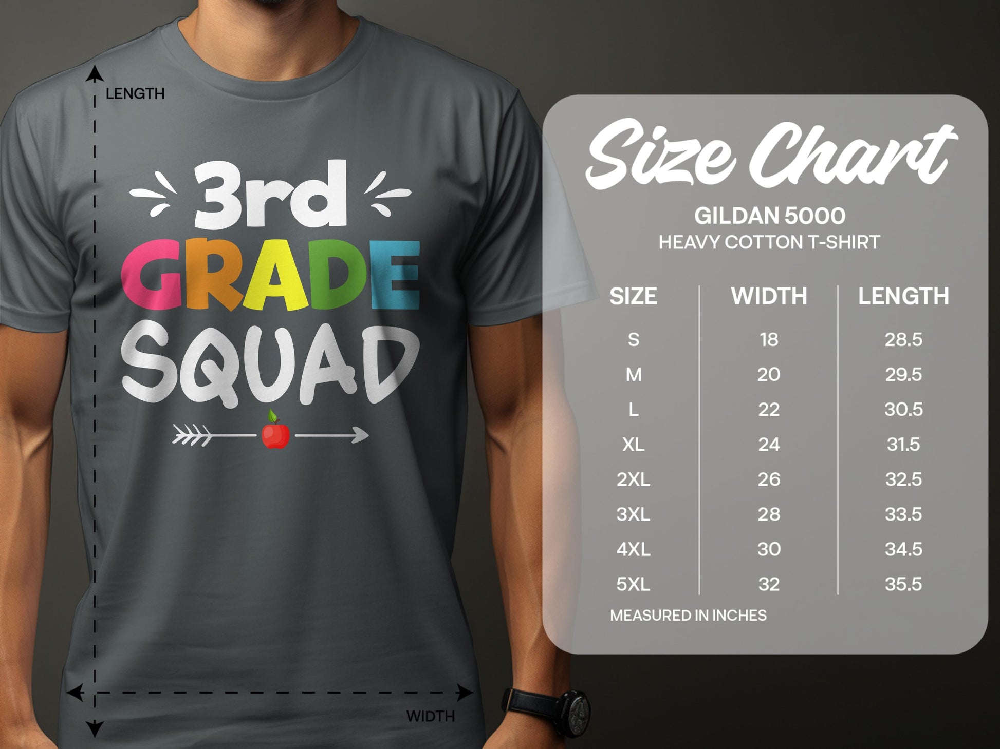 3rd Grade Squad Colorful Graphic T-Shirt product type