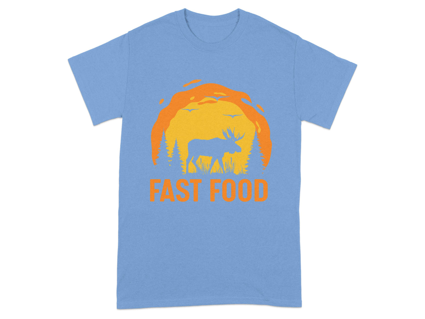 Funny Moose Fast Food Sunset Design T-Shirt Product