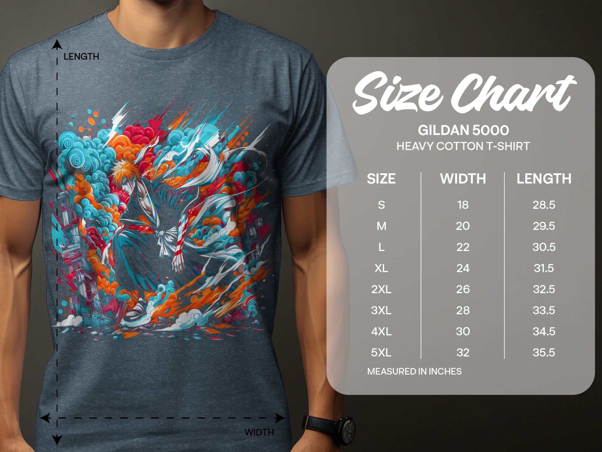 Vibrant Anime-Inspired Abstract Scene T-Shirt