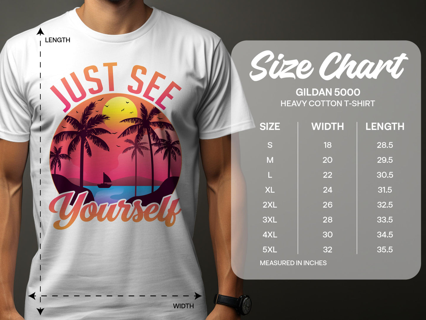 Just See Yourself Sunset Design T-Shirt product type