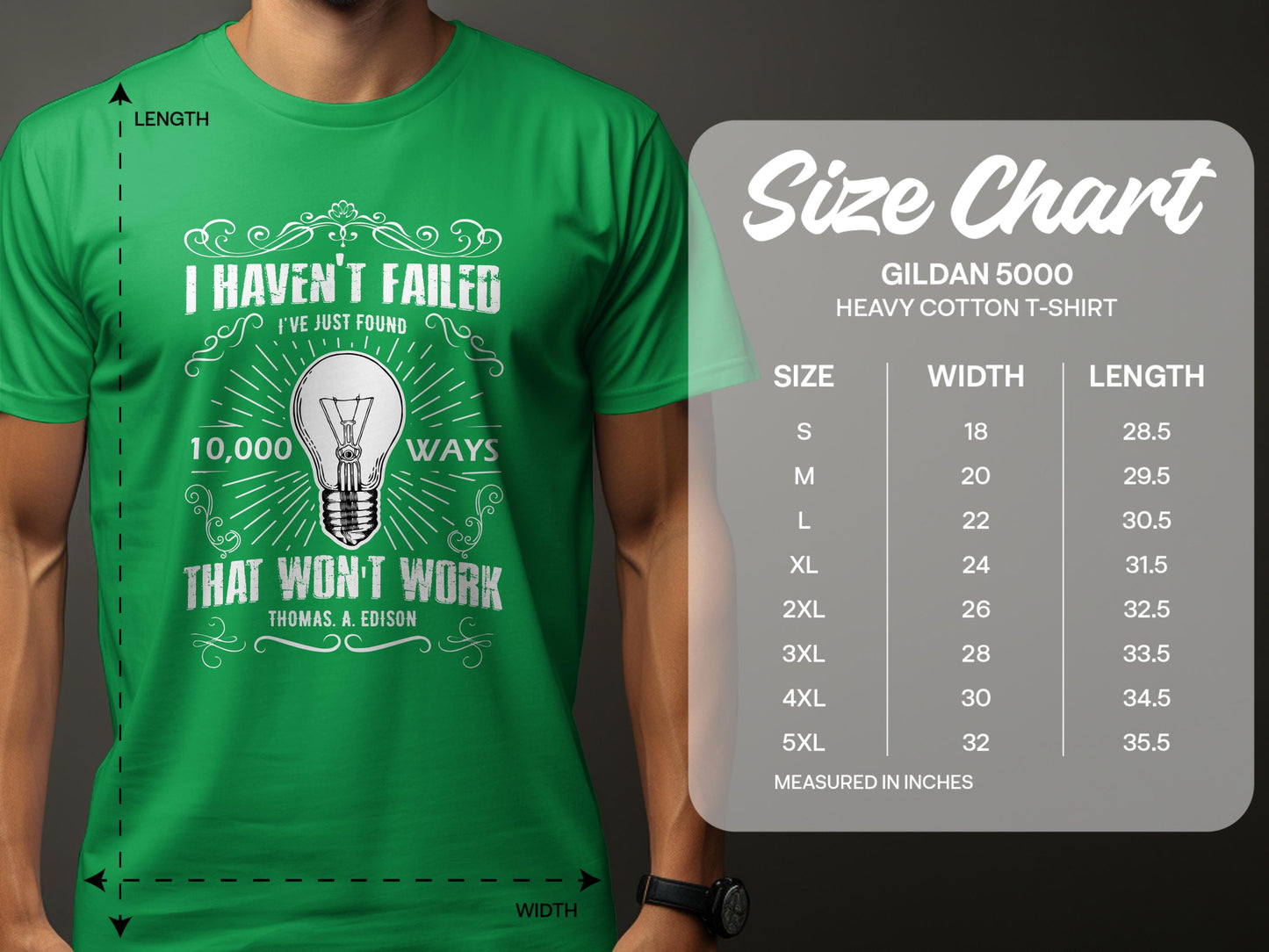 10000 Ways Light Bulb Edison Quote T-Shirt product type