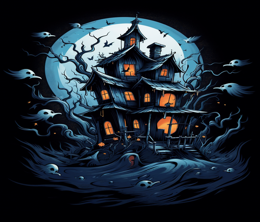Haunted House with Ghosts Halloween design product