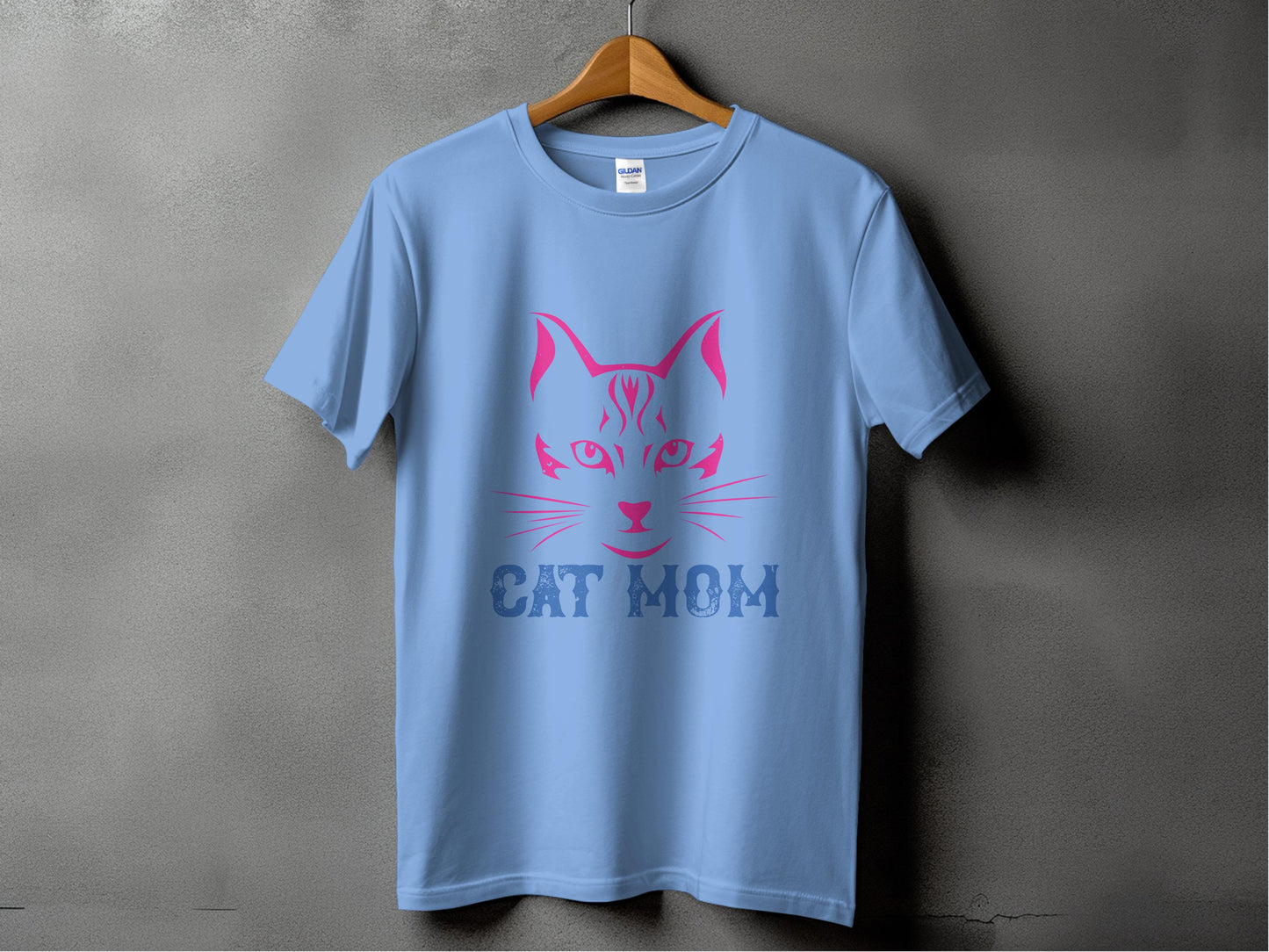 Cat Mom Graphic Tee Light Blue T-shirt product
