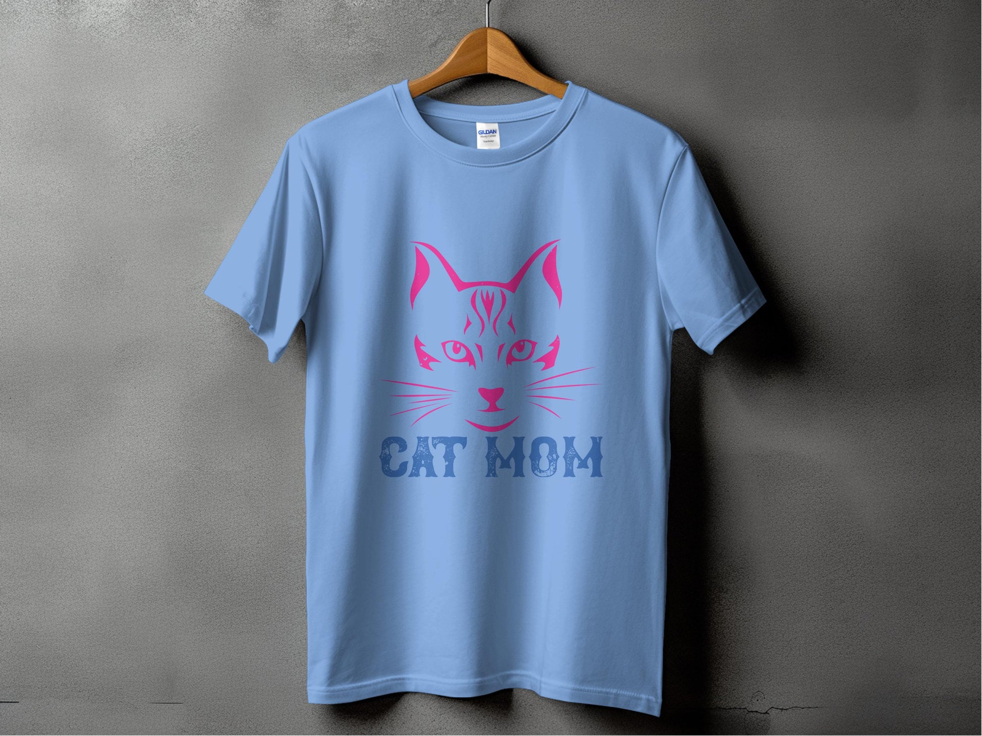 Cat Mom Graphic Tee Light Blue T-shirt product