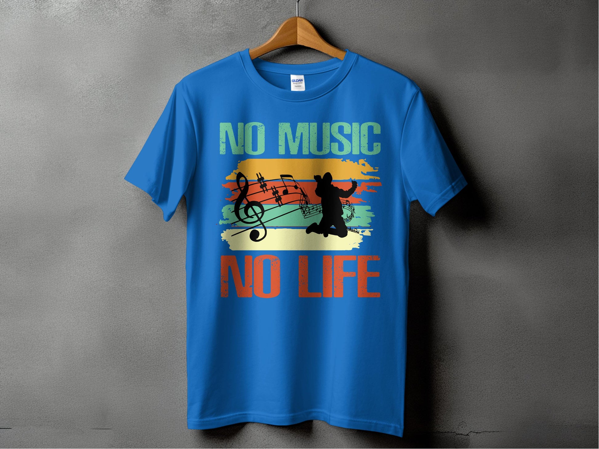 No Music No Life Colorful T-Shirt for Music Lovers product type