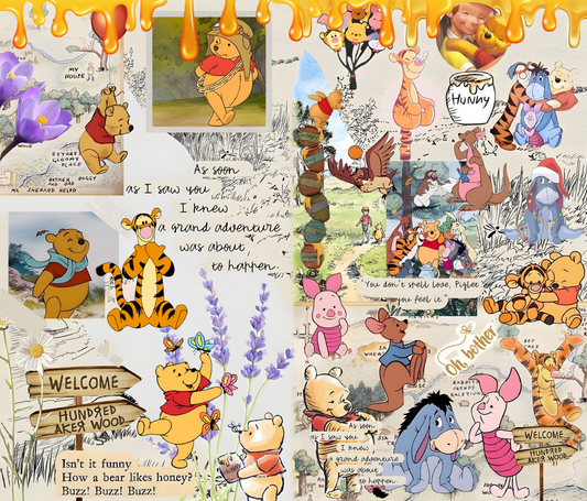 Winnie the Pooh Vintage Collage Art Poster product