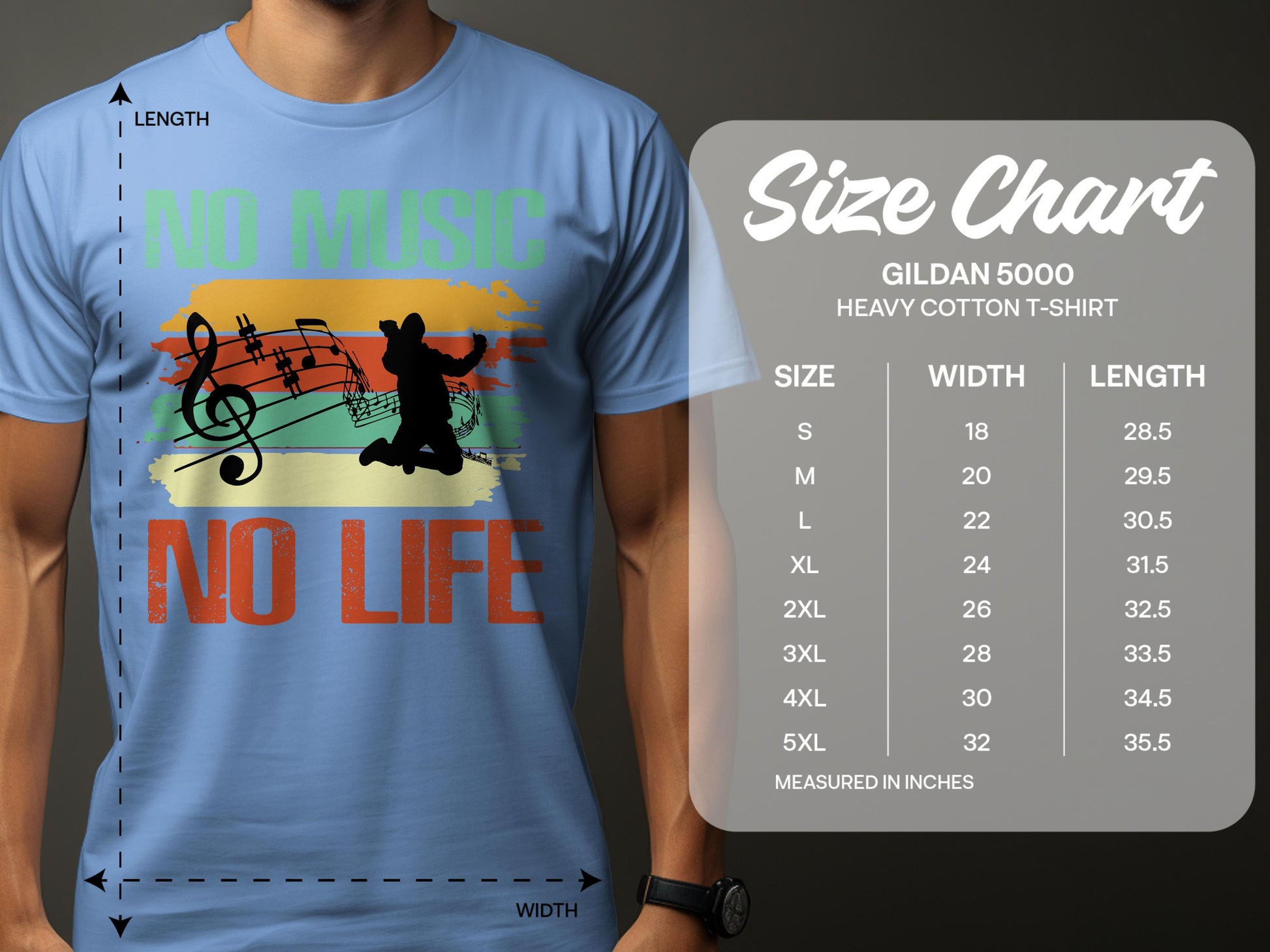 No Music No Life Graphic Tee Shirt product