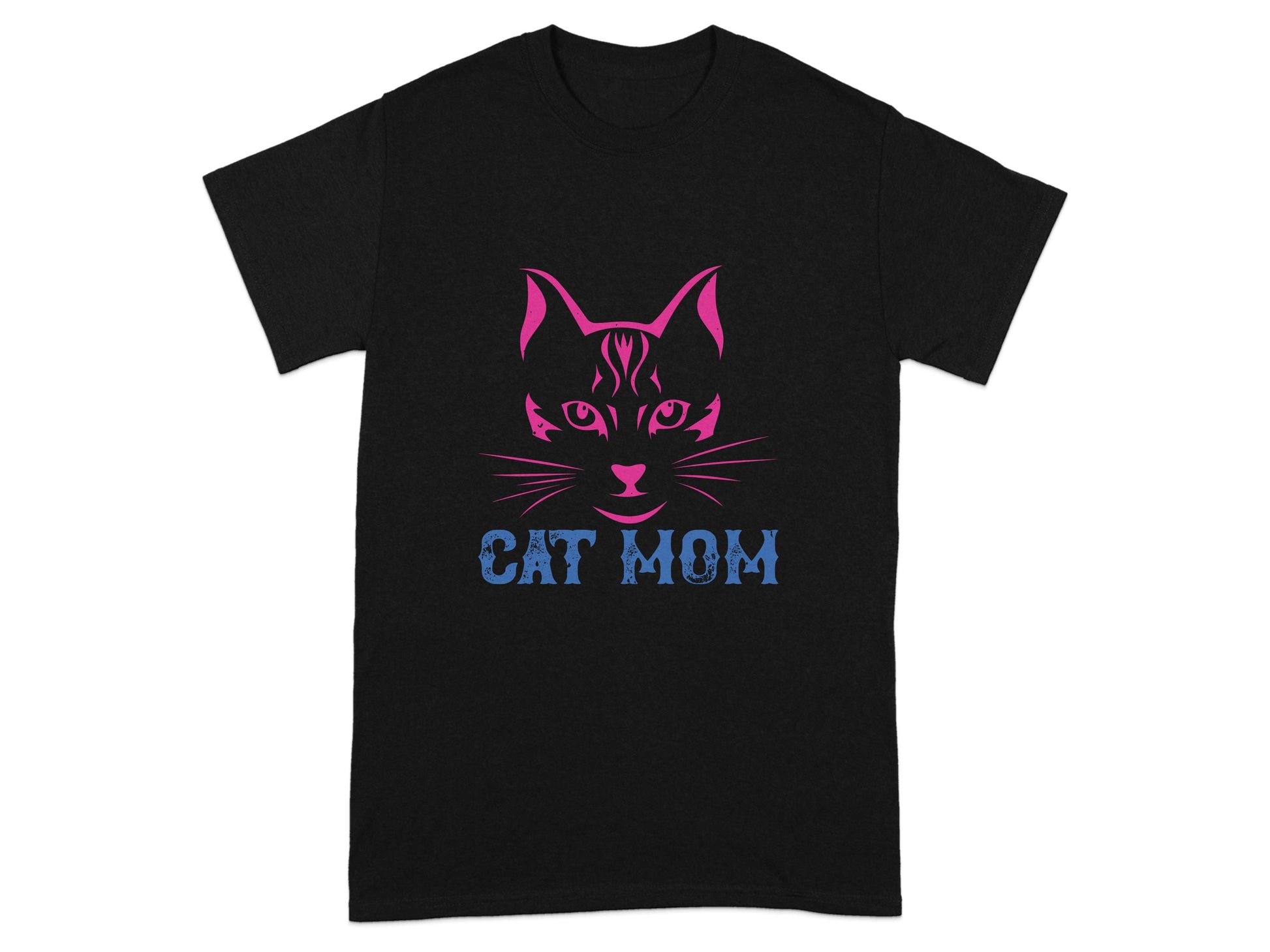Cat Mom Graphic Printed Black T-Shirt product type