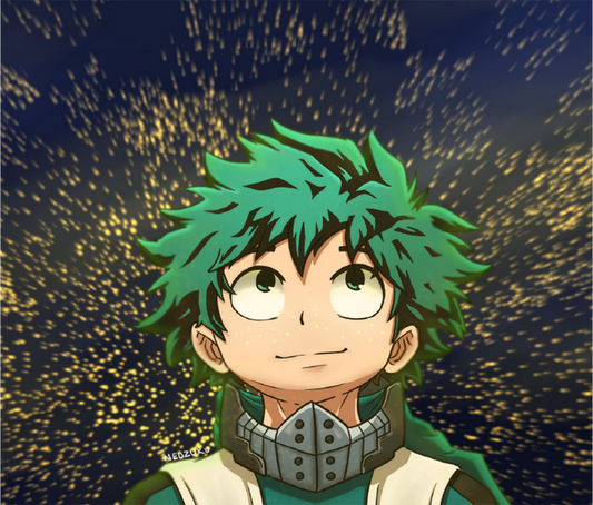 Inspiring green haired character looking at stars product type