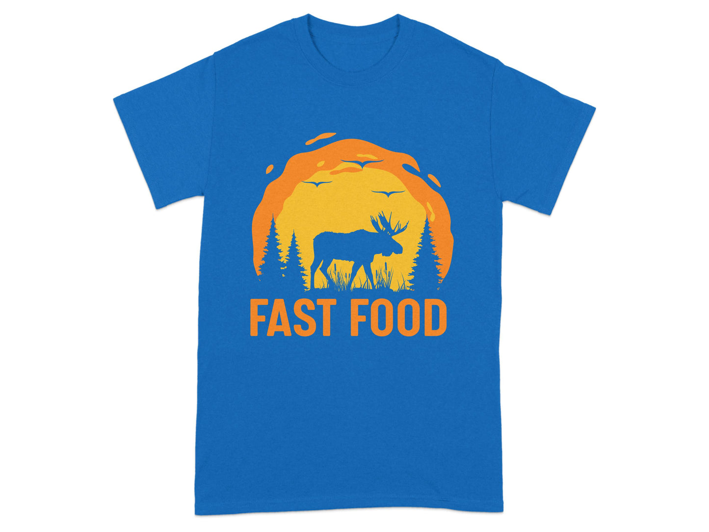 Fast Food Blue T-Shirt with Moose Silhouette product type